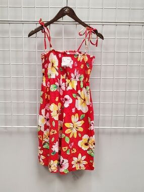 H&M Red Floral Sundress with Tie Straps